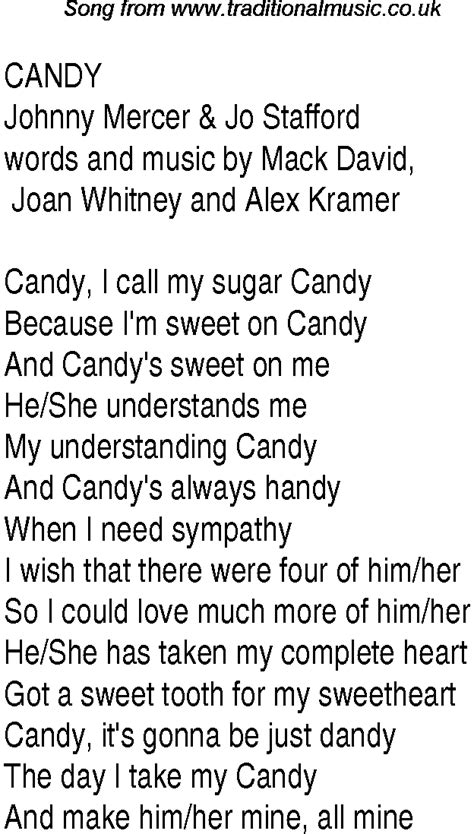 candy songs|candy song lyrics.